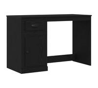 vidaXL Desk with Drawer Black Oak 50 x 115 x 75 cm Engineered Wood