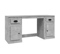 vidaXL Desk with Cabinet Concrete Grey Engineered Wood