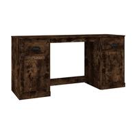 (smoked oak) vidaXL Desk Computer Desk Writing Desk Table with Cabinet Engineered Wood