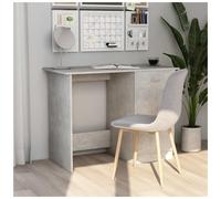 Desk Concrete Grey 100x50x76 cm Engineered Wood Compact Drawer Office Homeoffice