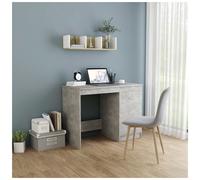 Desk Concrete Grey 100x50x76 cm Engineered Wood Minimalist Compact Office Study