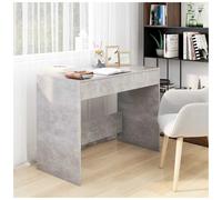Desk Concrete Grey 101x50x76.5cm Engineered Wood 2-Drawer Home Office Modern Top