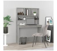 Desk Concrete Grey 102x45x148cm Engineered Wood Compact Storage Shelves for Home