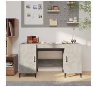 Desk Concrete Grey 140x50x75cm Engineered Wood & Metal Modern Office Study Work