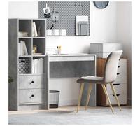 Desk Concrete Grey 80x40x76cm Engineered Wood Compact Minimalist Writing Table