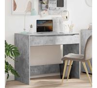 Desk Concrete Grey Engineered Wood 100x50x78cm 1 Drawer Minimalist Office Home.