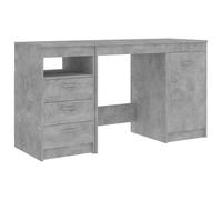 Vidaxl Desk Concrete Grey 140X50X76 Cm Engineered Wood, Grey