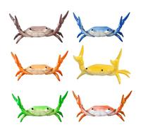 Desk Crab Pen Holder, Crab Pencil Holder, Cool Desk Accessories, Weightlifting Crabs Pen Organizer, for Family Exhibitions, Windows, Office, Tables, Etc.Cute Rack Ornaments (6pcs-A)