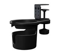 Desk Cup Holder - ABS Carbon Steel 11.2x9.2x8.9cm | Adjustable Height Rotating Desktop Beverage Stand | Drop Proof Spill Resistant Coffee Milk Tea Support For Office Study And Home Use