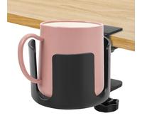 Desk Cup Holder Clamp, Adjustable Table Drink Holder, Aluminum Alloy Desk Coffee Bottle Holders, Space Saving Cup Holders Clip for Water, Drinks, Coffee Cups for Home Office and School(7cm)