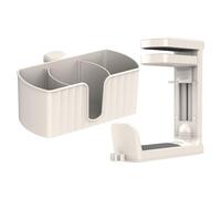 Desk Cup Holder - Headphone Hanger for Work Space Fixed Organization | Clamp On Stand Fixe Structure with Secure Fixed Grip & Accessory Slot for Phone, Coffee Mug, Pen, and Table Counter