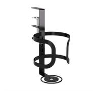 Desk Cup Holder with Adjustable Clamp - Metal Mug Holder Compatible with StanleyYeti 18-40oz Bottles, Anti-Slip Side Opening Design for Office Gaming and Art Tables (Black Adjustable)