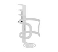 Desk Cup Holder with Adjustable Clamp - Metal Mug Holder Compatible with StanleyYeti 18-40oz Bottles, Anti-Slip Side Opening Design for Office Gaming and Art Tables (White Adjustable)