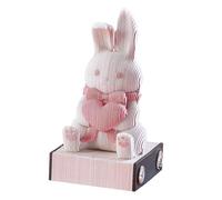 Desk Date Display Time Piece Calendar 2026 3D Paper Carving Cute Animal Rabbit Art Sticky Notes Holiday and Vacation Reminders(Rabbit)