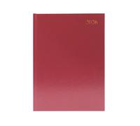 5 Star Desk Diary 2 Day Per Page A4 Burgundy 2026 KFA42BG26
