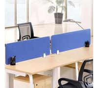 Desk Divider Acoustic Panel - 30cm Height Sound Absorbing Cubicle Partition For Office And Classroom, Clamp-on Design(Blue,100x30cm)