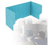 Desk Divider Foldable Privacy Screen And Acoustic Panel, 60 80 100 120cm Desktop Privacy Panel, Partition Protector For Home Offices Libraries Classroom School Studying Room(Lake blue,120cm)