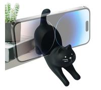 Desk Dock Stand - Mobile Stand - Cat Smartphone Holders - Cute Stretching Cat Resin Phone Holder - Adorable Animal Figurine Desk Cradle For Cats Lovers, Decorative Bedside Tabletop Mobile Holder