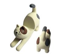 Desk Dock Stand - Mobile Stand - Cat Smartphone Holders - Cute Stretching Cat Resin Phone Holder - Adorable Animal Figurine Desk Cradle For Cats Lovers, Decorative Bedside Tabletop Mobile Holder