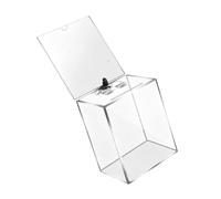 Desk Donation Box Acrylic See Through Bin with Secure Lid