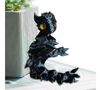 Desk Dragon Figurine - 16.99cm Tiny Articulated Crystal Dragon, Cute Flexible Joints Desktop Pet | Miniature Fantasy Decor for Collectors, Gift Giving, Party Favors and Home Office Decoration