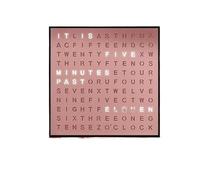 Desk Electronic Clock, 3D LED Clock, Led Light-Up Word Clock, Contemporary Home & Office Decor, Luminous Text Display Time, Time Reading, for Living Room, Bedroom, Office(Rose gold)