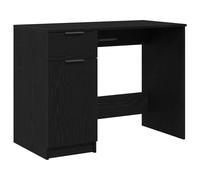 Vidaxl Desk Black Oak Engineered Wood Medium Computer Desk Rectangular, Black