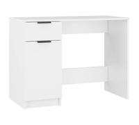 vidaXL Single Door Single Drawer Computer Desk White - Size: 75 x 100 x 50cm - Wilko