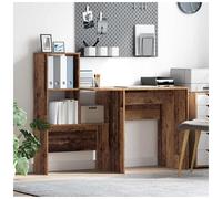 vidaXL Desk with Shelf Old Wood 131.5 x 50 x 106.5 cm Engineered Wood