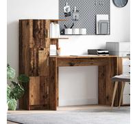 Desk Engineered Wood Old wood 133.5x50x124cm 3-Door Storage Highboard Compact UK