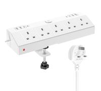 Desk Extension Lead 1.8M with PD20W USB-C, HAFINO Desk Power Socket, White