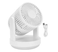 Desk Fan 3 Speeds Rechargeable Oscillating Air Circulator with Double Side Airflow and Night Light for Home Bedroom Beige (Beige)