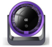Desk Fan, Powerful and Quiet Table Fan with LED Display, 100 Speeds Adjustable, USB Rechargeable Battery, 360° Tilt and Hangable, Portable for Bedroom Office Kitchen Dorm Camping, Timer Function