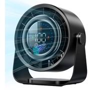 Desk Fan, Powerful Table Fan with Touch Control & LED Display, 100 Speeds, Portable Electric Cooling Fan, 2400Ah USB Rechargeable Battery, 180°Tilt, Quiet Silent for Office, Bedroom, Home, Black