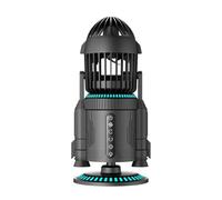 Desk Fan, Rocket-Style Desktop Fan With Dual Mist Spray & RGB Lights, Ultra-Quiet Humidifier Fans, Adjustable Air Circulation Fans for Office & Home Cooling, Tech Decor