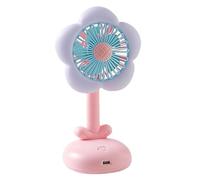 Desk Fan, Usb Rechargeable Flower Small Fan for Bedroom, 2 Speed Settings with Lightweight Build, Cooling Gadget for School, Travel, Camping, Hiking, Women and Girls, 4.33x3.35x7.87 Inches
