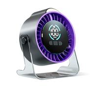 Desk Fan with Night Light, 360° Adjustable, USB Type-C Fast Charging & Long Battery Life - Ultra Quiet Personal Fan with Non-Slip Base, Perfect for Office, Bedside Table, Travel and Outdoor Use
