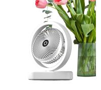 Desk Fan With Night Light - Portable Quiet Fan | Desktop | 3 Speeds Oscillating Air Cooler Makeup Light | Portable Desk Ambient Lighting | Rechargeable Cooling Device For Women Men Indoor