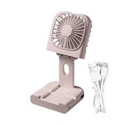 Desk Fans Small Quiet - Rechargeable Battery Powered | 180°Foldable Portable USB Fan | Ultra-thin Digital Display Mini Desk Batterys Operated For Travel Bedroom Camping Cruise Camping | LED Light Quie