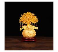 Desk Feng Shui Citrine Quartz Crystal Money Tree Bonsai Chinese Fortune with Lucky Coins for Wealth Luck Home Decoration Creative Gifts Decor(Medium)