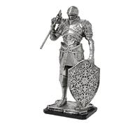 Desk Figurine - Creative Resin Knight Sculpture, Artistic Medieval Figurine for Home Decor, Desktop Craft Ornament for Nightstand, Entryway, Bathroom, TV Cabinet, Balcony, Garden, Office