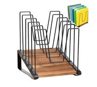 Desk File Organizer - 10.8 x 7.8 x 7.7 inch Vertical Paper Mail Folder Holder, Desktop Document , Office Sorting Station | for Students Home Office Study Classroom Men