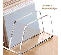 Desk File Organizer,Clear Letter Invoice Stand - Envelope Folder Racks Holders - for Classroom Study Cookbook Document Bible Piano Score Album School Bed Kitchen Adults Students Kids