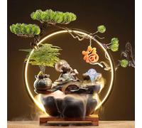 Desk fountain, with Adjustable LED Light Crystal Balls and Nebulizers, for Living Room/Zen/Home Décor/Office(D)