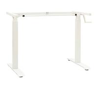 Desk Frame Height Adjustable Manual with Hand Crank White Carbon Steel 102-160 cm Width 71-113 cm Height for Office Workplace Ergonomic and Height Adjustable