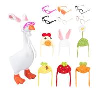 Desk Geese Clothes - 6 Pieces Figure Hats with Sunglasses | 18 cm Statue Outfit, Figure Headpiece for Decorative Purposes in Home, Mantle, Bedroom and on