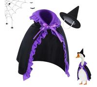 Desk Geese Outfits,Porch Geese Costume - Witch Theme Clothes with Hat Cloak 23Inch Statue Art Decoration for Desktop Garden Holiday Farmhouse Outdoor Yard Patio Halloween