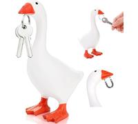 Desk Goose, Magnetic Goose Key Holder, Resin Goose Statue for Key Hanger, Kawaii Duck Magnetic Tool Figurines, Funny Keychain Hanging Rack for Home Office Table Decor, Housewarming Gifts (A)