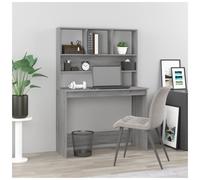 Desk Grey Sonoma 102x45x148cm Engineered Wood Compact Storage Shelves for Home