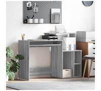 Desk Grey Sonoma 120.5x44x88.5cm Engineered Wood Storage with 2 Shelves Compact